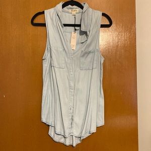 Denim button vest